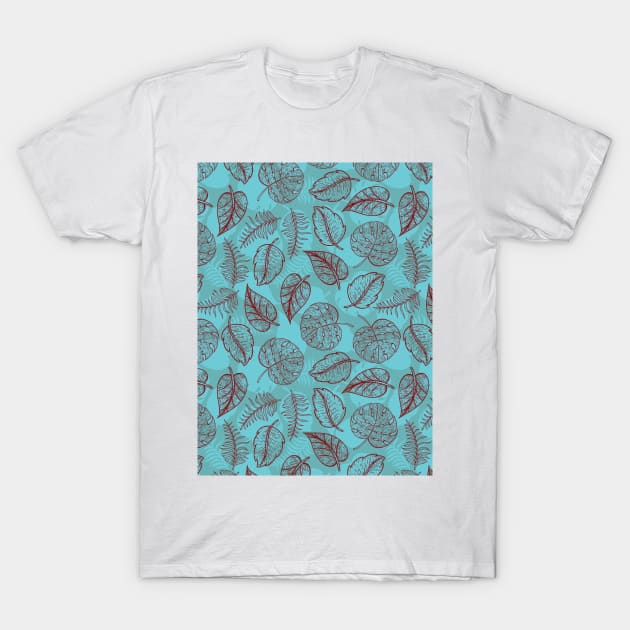 Leaf Line Art T-Shirt by zarya_kiqo